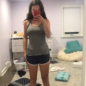 Work out tank with cut out in the back